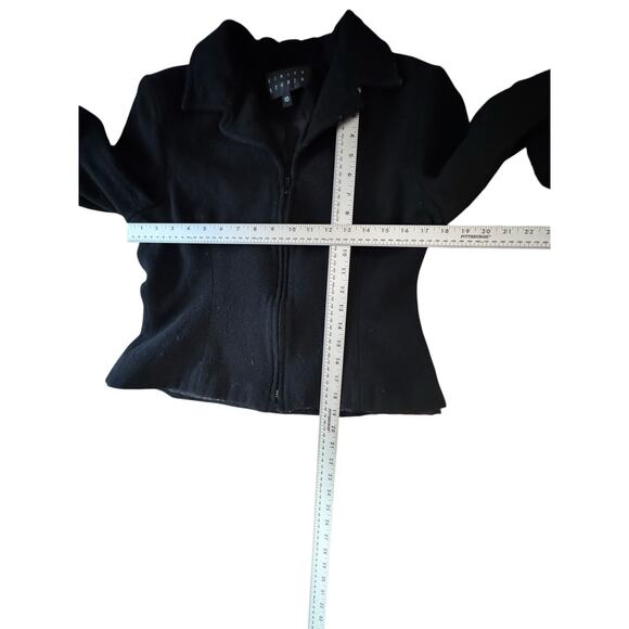 Finity Studio Wool Blend Zip Front Jacket Size 10 – Black Peplum Style - Picture 5 of 7